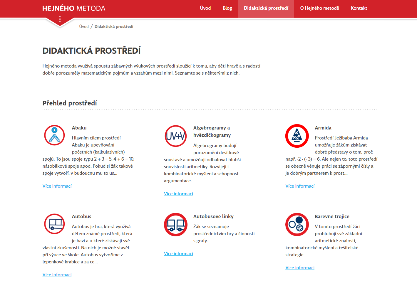 Didaktické prostredia Hejného metódy