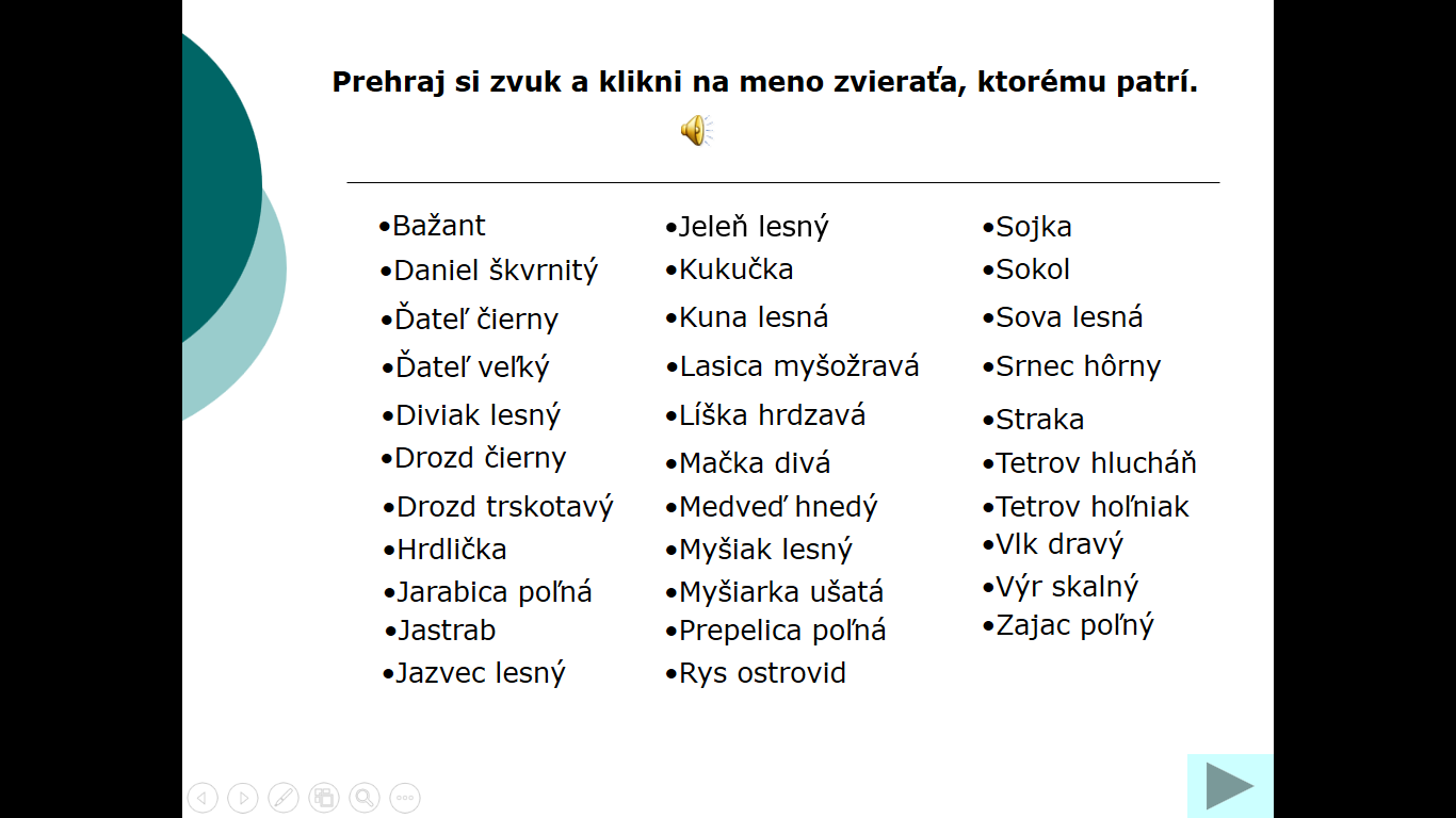 Zvieratá z našich lesov a lúk