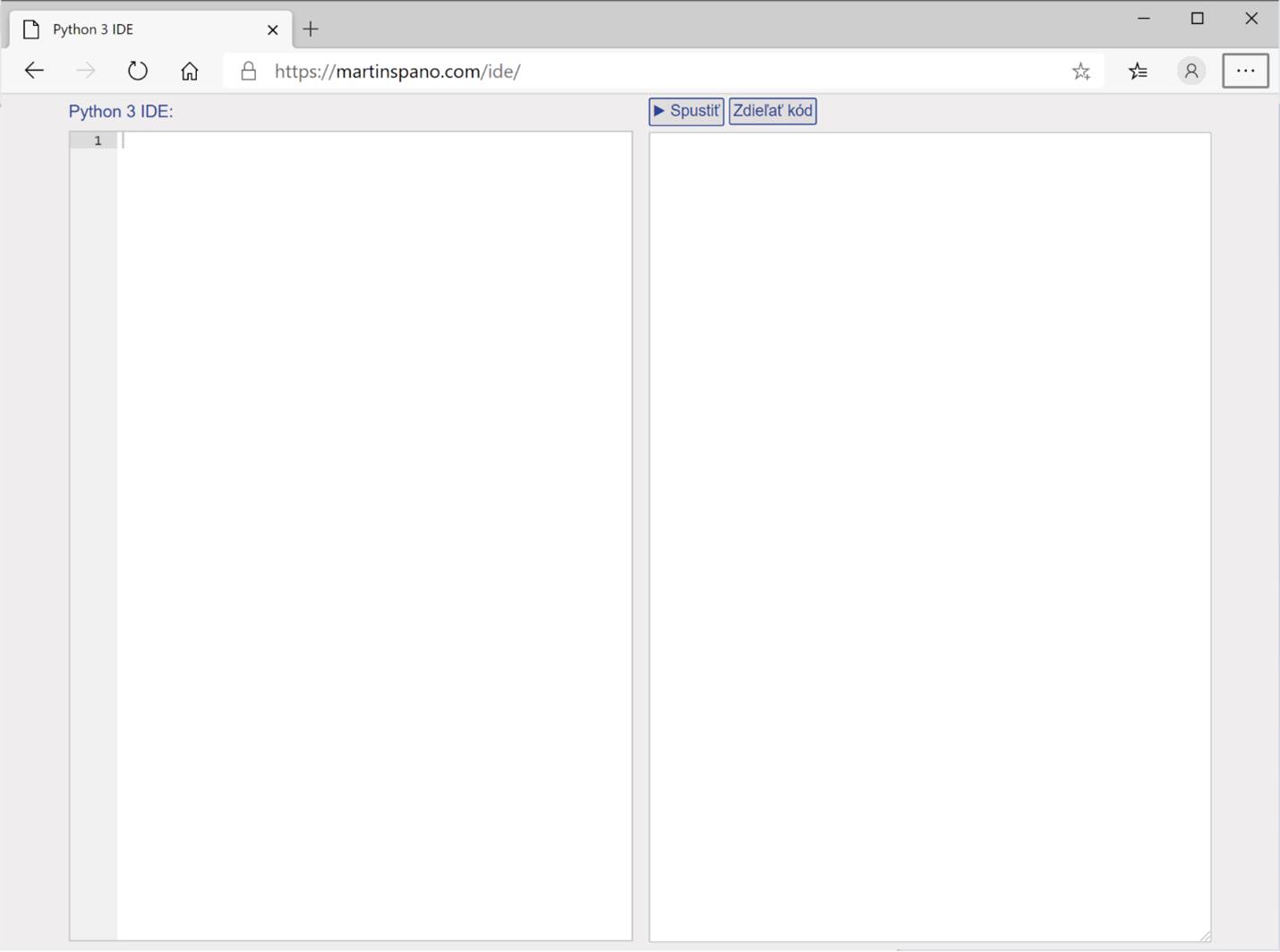IDE Python alebo ako programovať online
